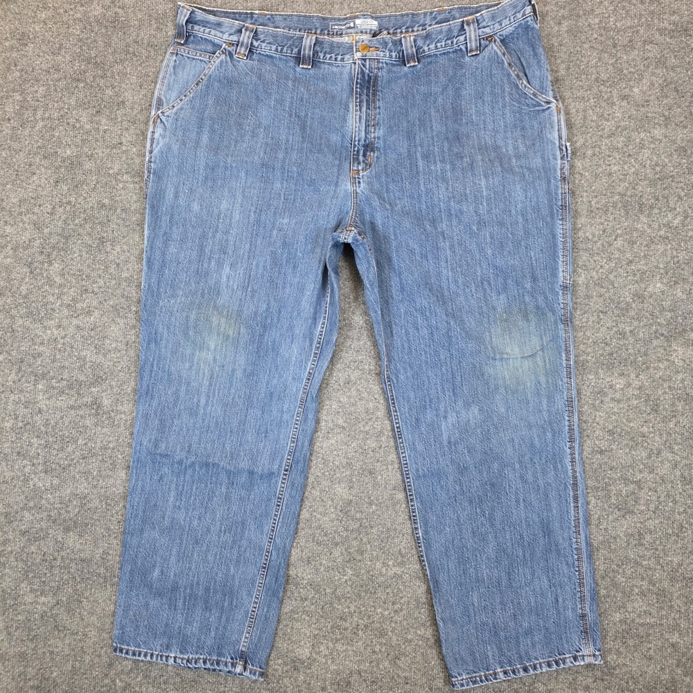 Carhartt Carpenter Jeans Mens 46x30 Blue Loose Fit Denim Utility Pants BD4941-M